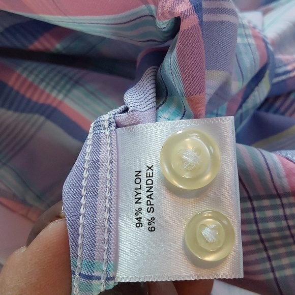 Peter Millar Southern comfort Purple/Pink Plaid Dress Shirt Preppy Office Sz.L - Picture 8 of 9